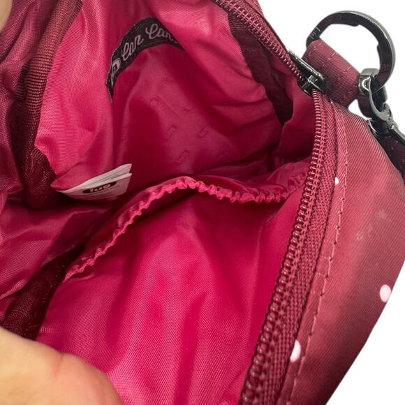 Lug Can Can Crossbody Purse Nylon Adjustable Strap Lightweight White Dots - Picture 3 of 6